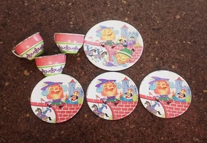 50s Vintage Ohio Art Tin Metal Childs Tea Play Set Litho Humpty Dumpty 7 Pieces - Picture 1 of 7