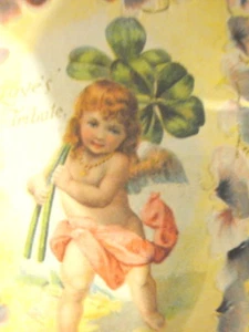 VINTAGE VALENTINE POSTCARD CHILDREN ANGELS #1 - Picture 1 of 3