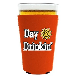 Day Drinkin Pint Glass Coolie; Neoprene, Collapsible - Picture 1 of 15