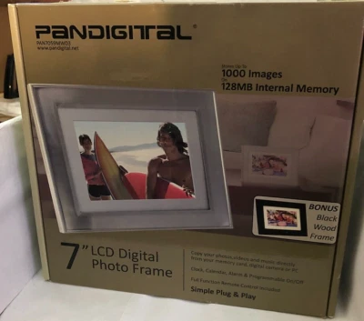 Pandigital 7" LCD Digital Photo Frame New in Box Up to 1000 images NEW Open Box - Image 1 of 4