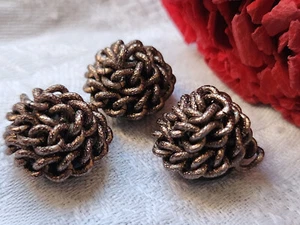 Trio boutons vintage parurier collection chainette pied 1,7 cm G17J - Picture 1 of 5