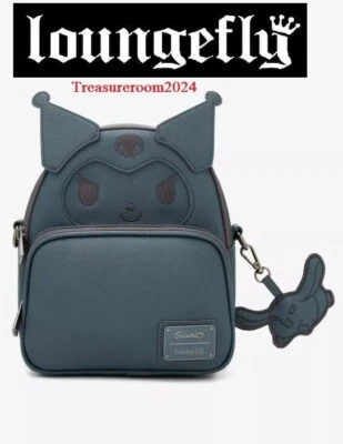 Mini Mochila Convertible LOUNGEFLY Sanrio Kuromi Tono Gris Foto 1 de 4