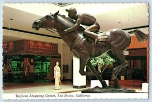 Carte postale vers 1950 Tanforan Park Shopping Center Mall Statue San Bruno Californie - Photo 1 sur 2