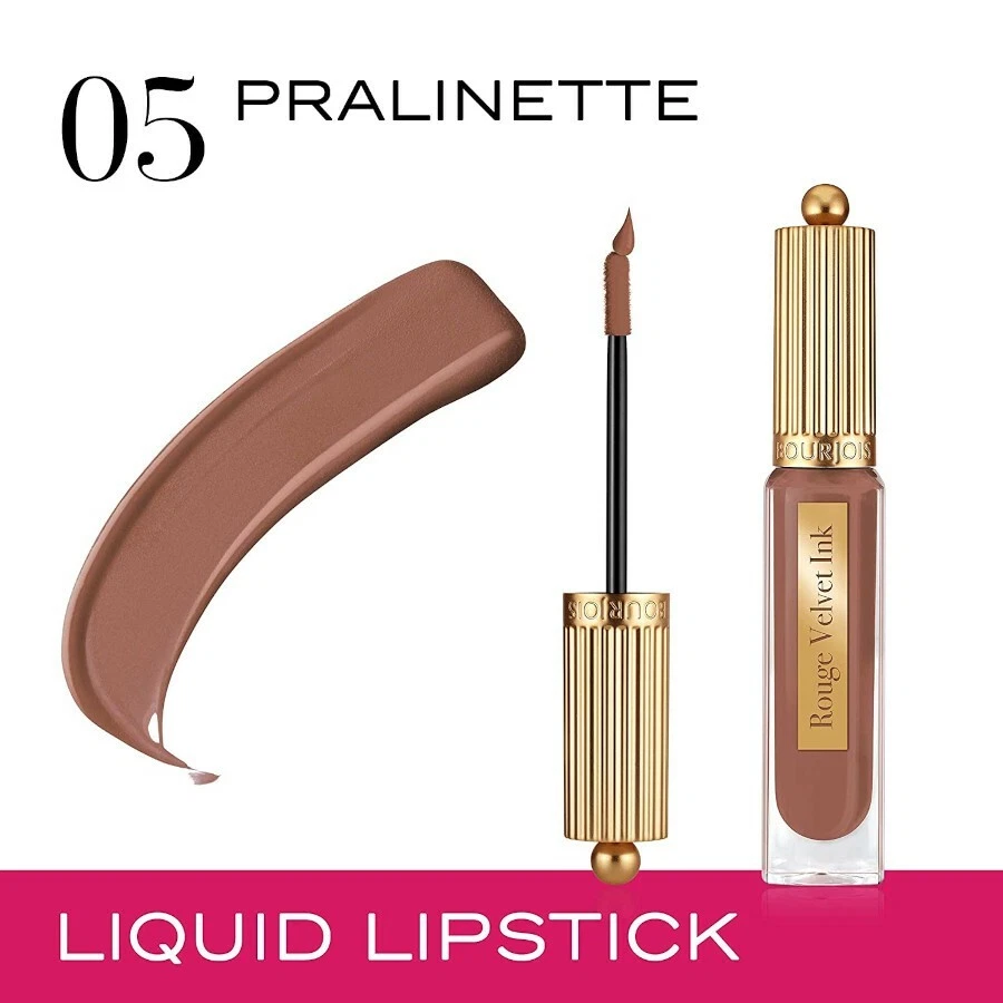3 × Bourjois Paris Rouge Velvet Ink Liquid Matte Lipstick 3.5ml - 05 Pralinette - image 1 of 1