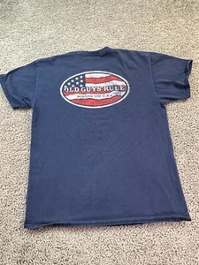 Old Guys Rule Shirt Mens Large Blue Red Born In The USA Flag Short Sleeve * - Picture 1 of 9