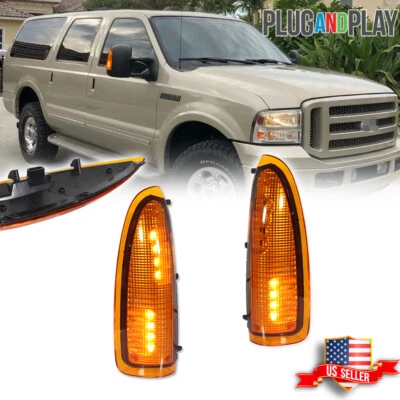 Amber Lens LED Side Mirror Signal Light Lamps For 03-07 Ford F250 F350 SuperDuty - Image 1 of 4