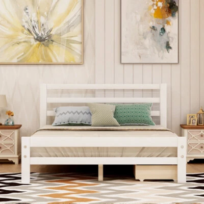 Full Size Wooden Platform Bed Frames w/ Storage Drawers Daybed Sofa Bed w/ Slats Foto 1 de 4