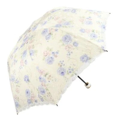 Dama Floral Flor Encaje Paraguas Plegable Protección Solar Anti-UV Portátil Exterior Foto 1 de 4