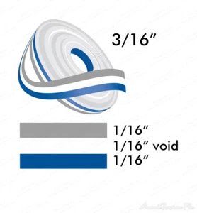 3/16" x 150' Double Line Two Color Vinyl Graphics Stripe Pinstripe Roll - Pin - Picture 1 of 2