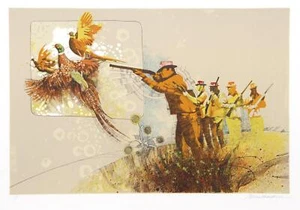 Allan Mardon, Pheasant Hunt, Lithograph, signed and numbered in pencil - Picture 1 of 3