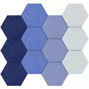 Hexagon Felt Bulletin Board Self Adhesive Pin Board Wall Decoration Tiles wit... - Picture 1 of 6