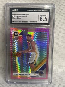 2019-20 Donruss Optic Prizm Hyper Pink Klay Thompson CGC 8.5 Warriors #18 - Picture 1 of 2