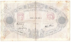 FRANCE 500 FRANCS DATE DU 05-1938 USED - Picture 1 of 2