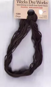 Weeks Dye Works Floss Collection 1304 ONYX BLACK 5 yds Cross Stitch Needlepoint - Picture 1 of 2