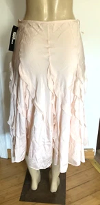 $225  Chic Silk Skirt Lined to the Knee with a Fixed Belt Size 2 - Picture 1 of 11