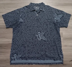 Vintage Ralph Lauren Polo Sport Men's Blue Abstract Bird Print Polo Size XXL - Picture 1 of 5