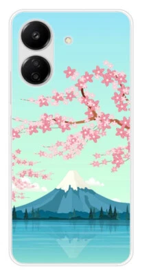 1001COQUES Coque en silicone imprimée compatible Xiaomi Redmi 13C Mont Fuji
