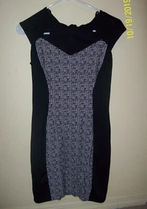 ENFOCUS STUDIO DAMEN SCHWARZ-WEISS GEOMETRISCHER DRUCK ETUIKLEID GRÖSSE 6 - Bild 1 von 7