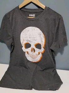 MISSION RIDGE Men's SIZE M Grey Skull Print Short Sleeved T-SHIRT  COTTON BLEND  - Picture 1 of 5
