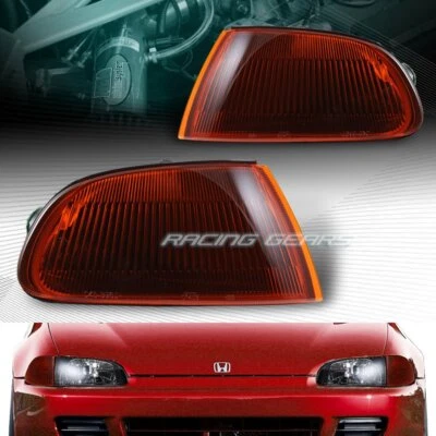 FIT HONDA CIVIC 2DR/3DR COUPE/HATCHBACK JDM SMOKE TURN SIGNAL CORNER LIGHTS LAMP - Image 1 of 3