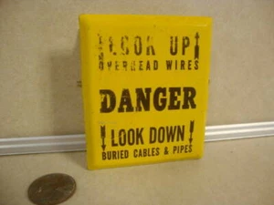Clip de papel publicitario vintage porta recibos de billetes PELIGRO cables enterrados cables - Imagen 1 de 4
