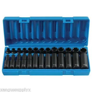 GP 1226M  3/8" Drive 6 Point Standard and Deep Metric Impact Socket Set  Black  - Picture 1 of 1