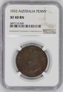 1933 Australia Penny NGC XF40BN KM#23 - Picture 1 of 1