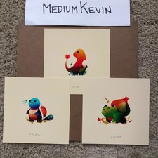 Olly Moss Pokemon Print Set Of 3 Bulbasaur Squirtle Charmander. No Pikachu