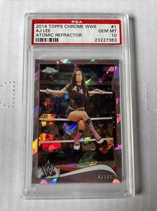 2014 Topps Chrome WWE AJ Lee Atomic Refractor PSA 10 Gem Mint Pop 4
