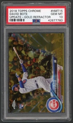 2018 Topps Update Chrome David Bote PSA 10 GEM MINT Rookie Card Gold Ref. /50 - Image 1 of 2