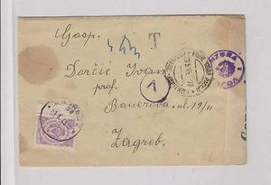 Yugoslavia, Trieste, Istria, cubierta en T censurada Pazin Pisino a Zagreb, franqueo debido - Imagen 1 de 1