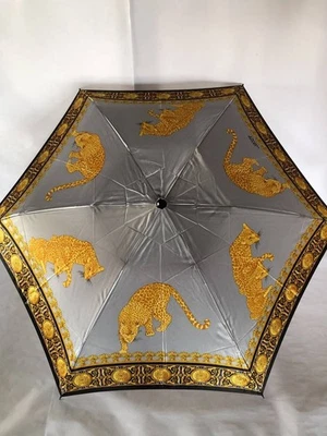 Paraguas Compacto Plegable Gianni Versace Leopardo Estampado Medusa Longitud Doblada 22cm Foto 1 de 4