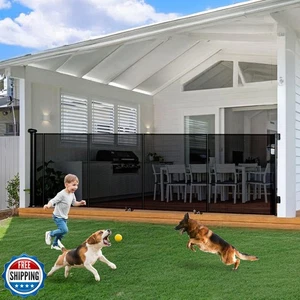 Reinforced 150 Inch Wide Retractable Baby Gate Indoor, 42’’ Tall Dog Gate Ext - Picture 1 of 5