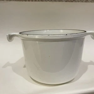 LE CREUSET Made In France Gusseisen Topf weiß emailliert Fondue - Bild 1 von 7