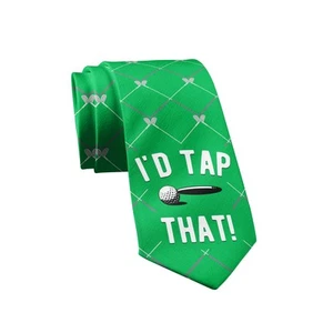 I'd Tap That Necktie Funny Neckties for Men Golf Tie Nerdy Golfing Ties Mens - Picture 1 of 9