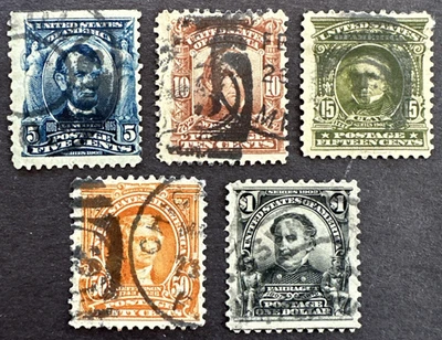US 1902-1903 Scott # 304, 307, 309-311 Lot of 5 Used Stamps - Image 1 of 2