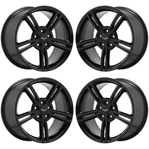 18x8.5" 19x10" Corvette C6 Black wheels rims Factory OEM 5340 5343 EXCHANGE - Picture 1 of 8