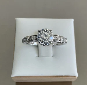 Antik Stil Design Moissanit Ring 1,80 ctw 925 Silber rhodiniert Größe 9 - Bild 1 von 23