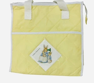 Vintage Peter Rabbit Beatrix Potter Quilted Yellow Baby Diaper Bag Hospital - Picture 1 of 12