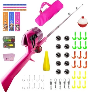 Kids Fishing Pole, Telescopic Rod, Toddler Collapsible Small, pink - Picture 1 of 9