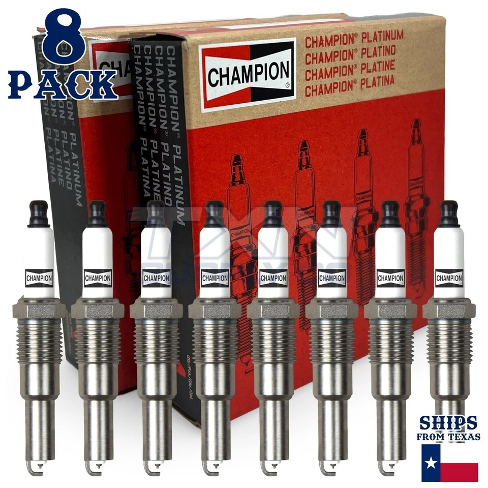 Paquete de 8 bujías Champion Platinum para Ford F-350 Super Duty 2005-2008 V8-5,4 L Foto 1 de 3