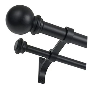 Double Curtain Rod 48 to 84 inch, Adjustable 1 inch Double Drapery Rod Rods - Picture 1 of 8
