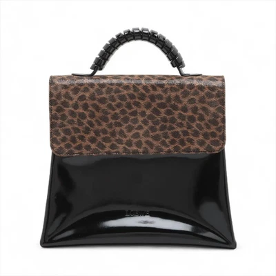 Loewe Velazquez PVCx patent leather Hand bag leopard x black - Image 1 of 4