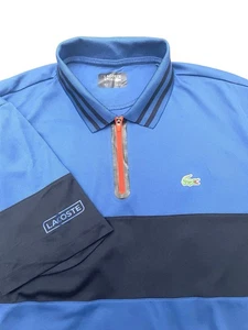 Lacoste Sport Polo Shirt Ultra Dry Colorblock 1/4 Zip Men’s 2XL Blue Performance - Picture 1 of 13