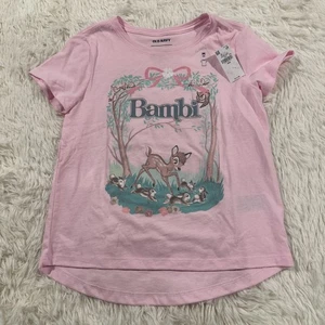 T-shirt Bambi rosa vecchia marina bambina nuova con etichetta 8 M classici americani - Foto 1 di 7