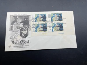 US FDC # 1322 5c Mary Cassatt  Plate Block ArtCraft  1966, - Picture 1 of 4