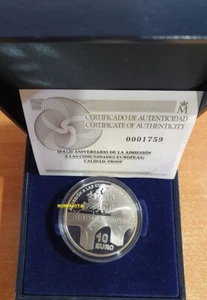 10 EUROS plata PROOF año 2006 20 Aniversario Adhesión a las Comunidades Europeas - Picture 1 of 3