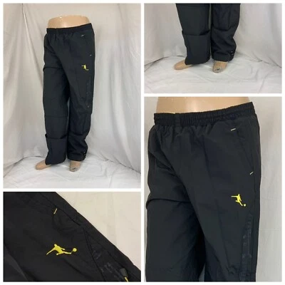 Pantalones de calentamiento de fútbol Kakete para hombre 36x31 negros bolsillos de nailon usados una vez YGI Q1-223 Foto 1 de 4