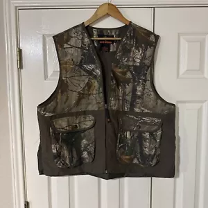 Game Winner Hunting Vest Mens XL Gray Shooting Mossy Oak Cotton V-Neck Full Zip - Picture 1 of 11