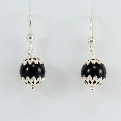 Orecchini donna sardi a amo con pendente Su Coccu in argento - Immagine 1 di 4